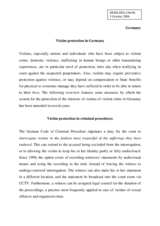 Written contribution on "Victim protection in Germany"