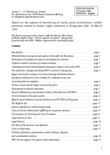 Written contribution "Report on the outputs of monitoring of courts, penal jurisdictions, conflict situations related to human rights violations in Kyrgyzstan after 24 March 2005"