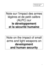 Written contribution on "the impact of small arms and light weapons on development and human security"