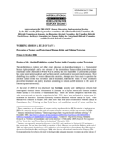 Statement and written recommendations on "Prevention of Torture and Protection of Human Rights and Fighting Terrorism"