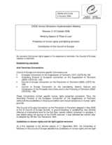 Contribution on the Protection of human rights and fighting terrorism