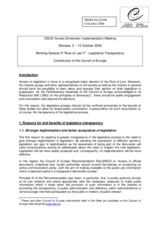 Contribution on Legislative transparency