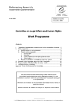 Work Programme of the Committee on Legal Affairs and Human Rights