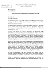 Statement on the reform of the legal system in the Republic of Azerbaijan