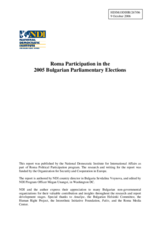 Report on "Roma Participation in the 2005 Bulgarian Parliamentary Elections" (prepared by the National Democratic Institute for International Affairs)