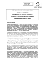 Written contribution on "Democracy at the national, regional and local levels"