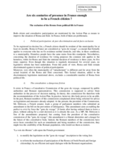 Statement on "The exclusion of the Rroms from political life in France"