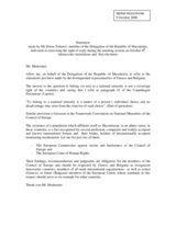 Statement by Mr. Zoran Todorov - right of reply