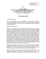 Statement by dr Petar Ladjevic, Director of the Agency for Human and Minority Rights