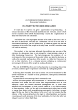 Statement on democratic institutions and elections