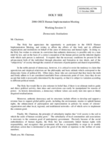 Statement on democratic institutions