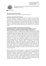 Information on the ODIHR activities in the field of freedom of movement and freedom of assembly and association