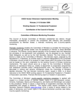 Information on the Committee of Ministers Monitoring Procedure