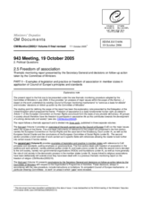 Freedom of Association - Thematic monitoring report. Part II - Examples of legislation and practice on freedom of association in member states in application of CoE's principles and standards