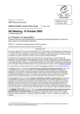 Freedom of Association - Thematic monitoring report. Part III - Conclusions and proposals for follow-up action