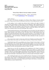 Statement on "the continuous Greek violation of the right of freedom of association of the Turkish minority of Western Thrace"