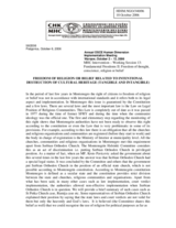 Written contribution "Freedom of religion or belief related to intentional destruction of cultural heritage (tangible and intangible)"