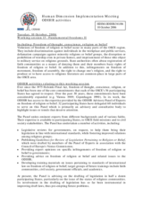 Information on the ODIHR activities relating to freedom of thought, conscience, religion or belief