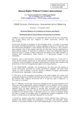 Statement on the "systems of hierarchy or religions"