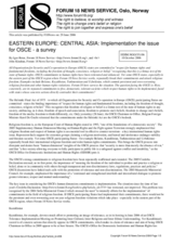 Written contribution "Eastern Europe: Central Asia: Implementation the issue for OSCE - a survey"