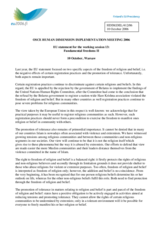 EU statement on the freedom of religion and belief