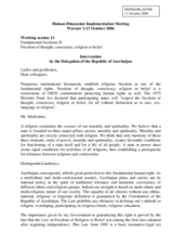 Statement on freedom of thought, conscience, religion or belief