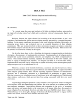 Statement on religious freedom