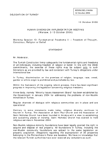 Statement on freedom of thought, conscience, religion or belief