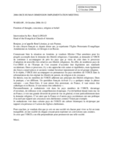 Statement by Rev. Rene Lonian on freedom of thought, conscience, religion or belief