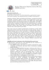 Information on the ODIHR activities in Promotion of tolerance, non-discrimination, and mutual respect and understanding