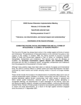 Written contribution "Combating racism, racial discrimination and all forms of intolerance : a Council of Europe priority"