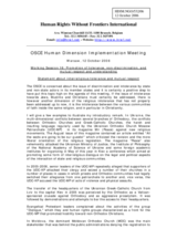 Statement about interreligius tolerance and mutual respect