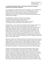 Statement on educational problems among Turkish immigrant children in the Netherlands