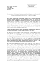 Statement on Importance of Combating Intolerance and Discrimination on the Grounds of Sexual Orientation and Gender Identity in the OSCE Region