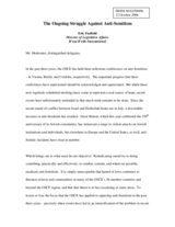 Statement on "The Ongoing Struggle Against Anti-Semitism"