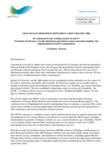 Statement on promotion of tolerance and non-discrimination