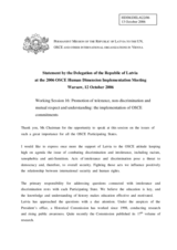 Statement on combating discrimination and intolerance