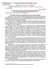 Written contribution on "UKRAINE" Racism, xenophobic attitudes and anti-Semitism"