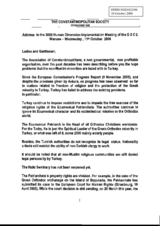 Statement on the situation of non-Muslim minorities in Turkey