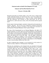 Statement on respect for minority rights in Croatia