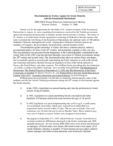 Statement on "Discrimination by Turkey Against Its Greek Minority and the Ecumenical Patriarchate"