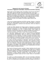 Statement on prevention of aggressive nationalism, chauvinism and ethnic cleansing