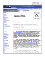Written contribution "Ratification of the Framework Convention for the Protection of National Minorities by the member states of Council of Europe"