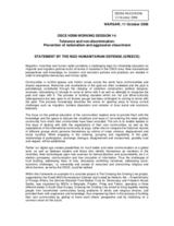 Statement on tolerance and non-discrimination