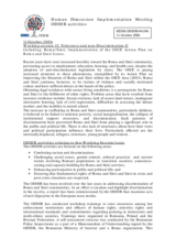 Information on the ODIHR Activities in the field of Roma/Sinti and Implementation of the Action Plan on Roma and Sinti Issues