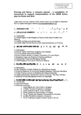 Written contribution - Contents of the "Policing and Roma: a resource manual - a compilation of docuemnts to support implementation of the OSCE Action Plan on Roma and Sinti"