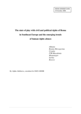 Written contribution "The state of play with civil and political rights of Roma in Southeast Europe and the emerging trends of human rights abuses" prepared by Alphia Abdikeeva, consultant
