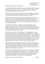 Statement on freedom of religion