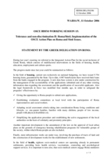 Statement on Roma and Sinti