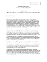 Statement on violence against minorities